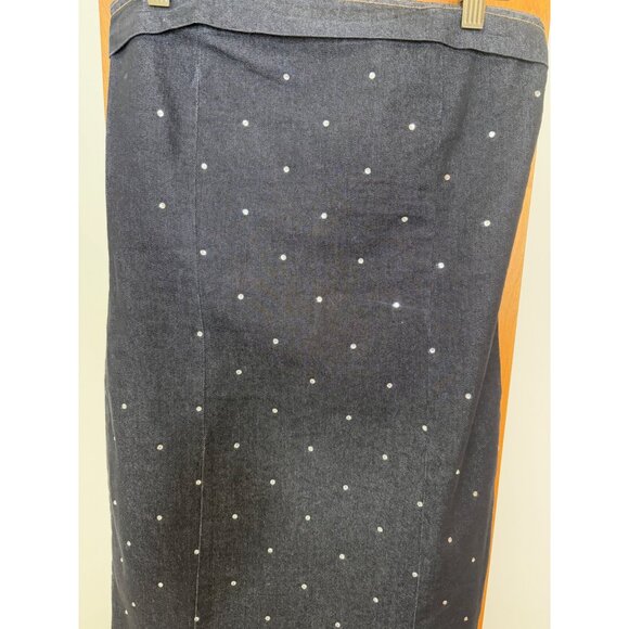 Heart & Heels Black Denim Strapless Dress Rhinestone Slit Juniors Size Large - Picture 6 of 13